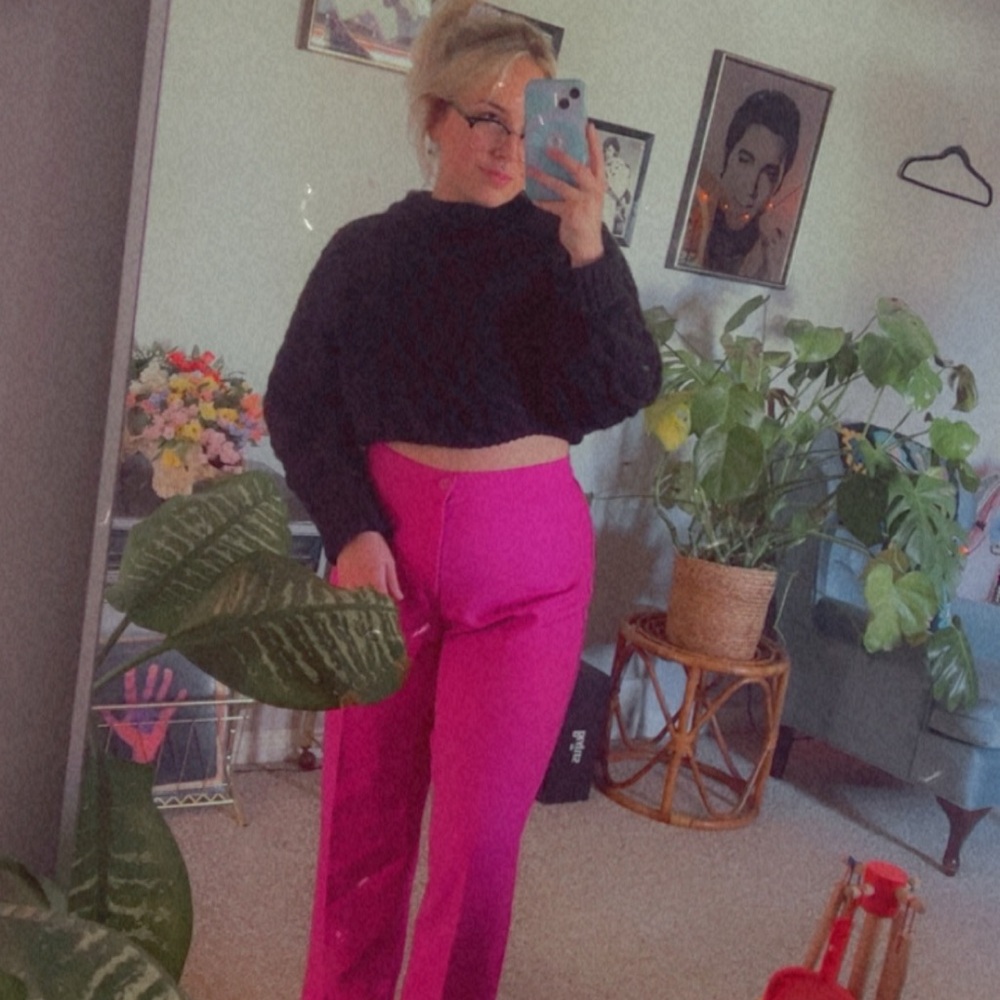 hot pink vintage pants